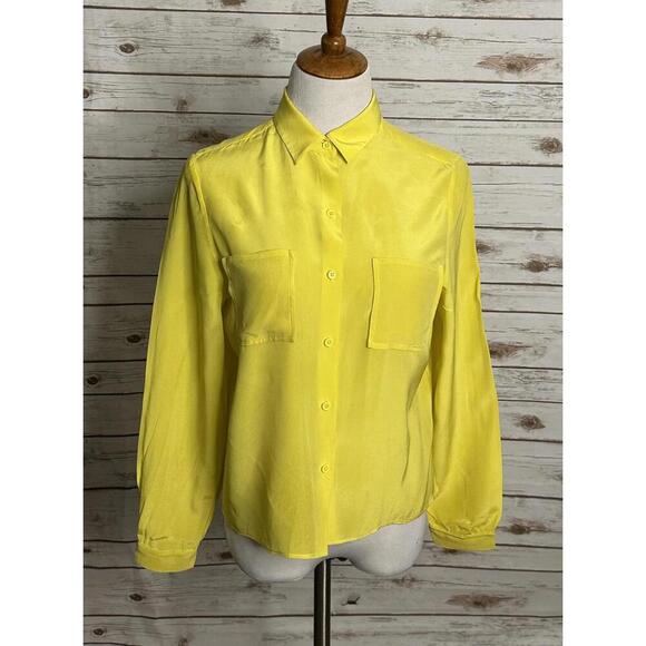 Jenni Kayne Tops - jenni kayne yellow collared long sleeve button-up silk blouse Size Medium